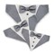 Dog Bandana with Bow Tie - "Gray Tuxedo with Gray Bow Tie" - Extra Small to Large Dog - Slide on Bandana - Over The Collar - AA product 3
